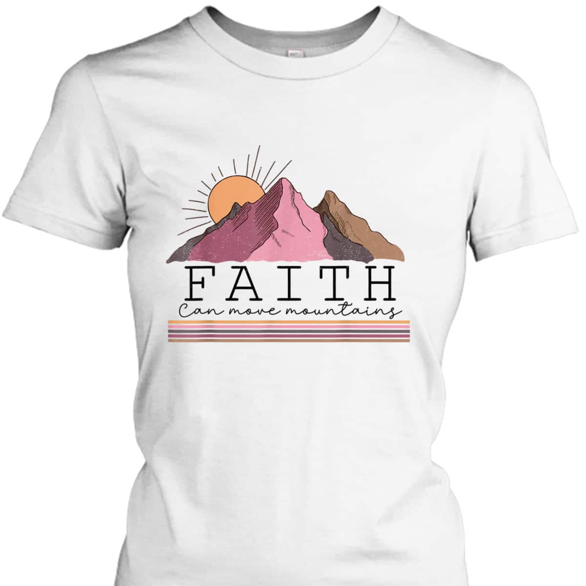 Faith Can Move Mountains Retro Christian Bible Verse Jesus T-Shirt Faith Can Move Mountains Retro Christian Bible Verse Jesus T-Shirt