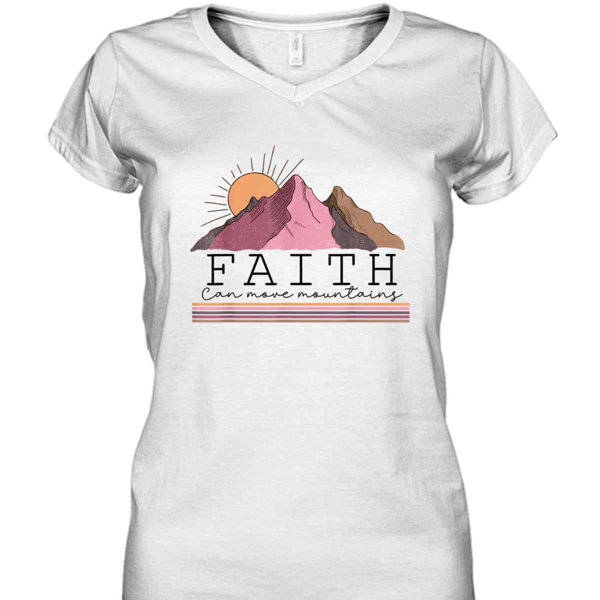 Faith Can Move Mountains Retro Christian Bible Verse Jesus T-Shirt Faith Can Move Mountains Retro Christian Bible Verse Jesus T-Shirt