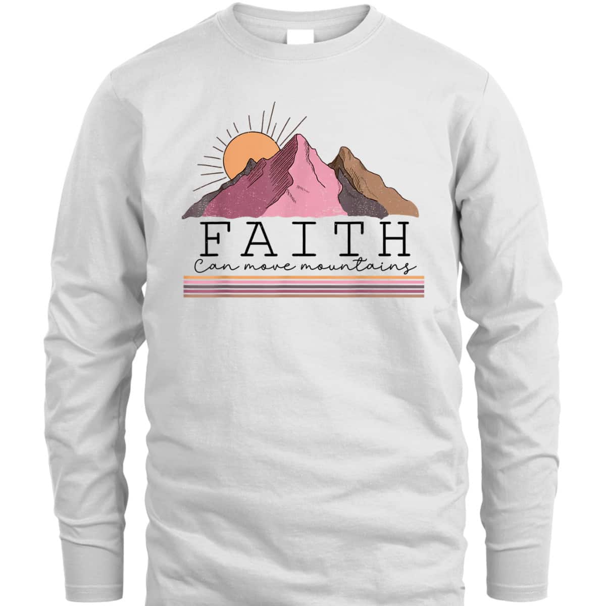 Faith Can Move Mountains Retro Christian Bible Verse Jesus T-Shirt Faith Can Move Mountains Retro Christian Bible Verse Jesus T-Shirt