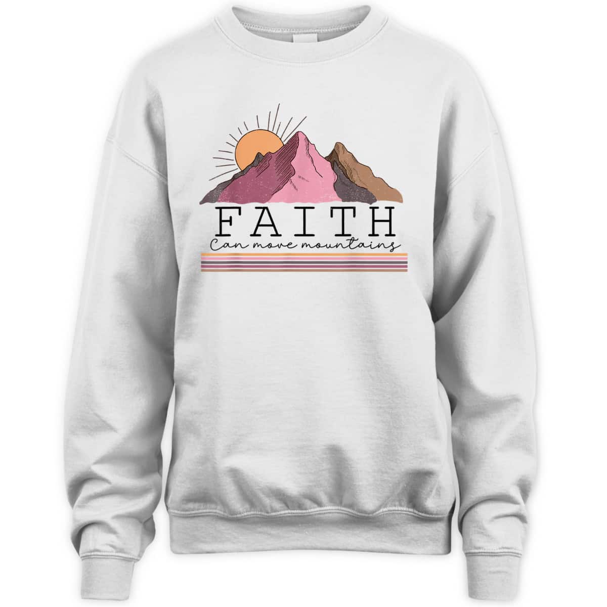 Faith Can Move Mountains Retro Christian Bible Verse Jesus T-Shirt Faith Can Move Mountains Retro Christian Bible Verse Jesus T-Shirt