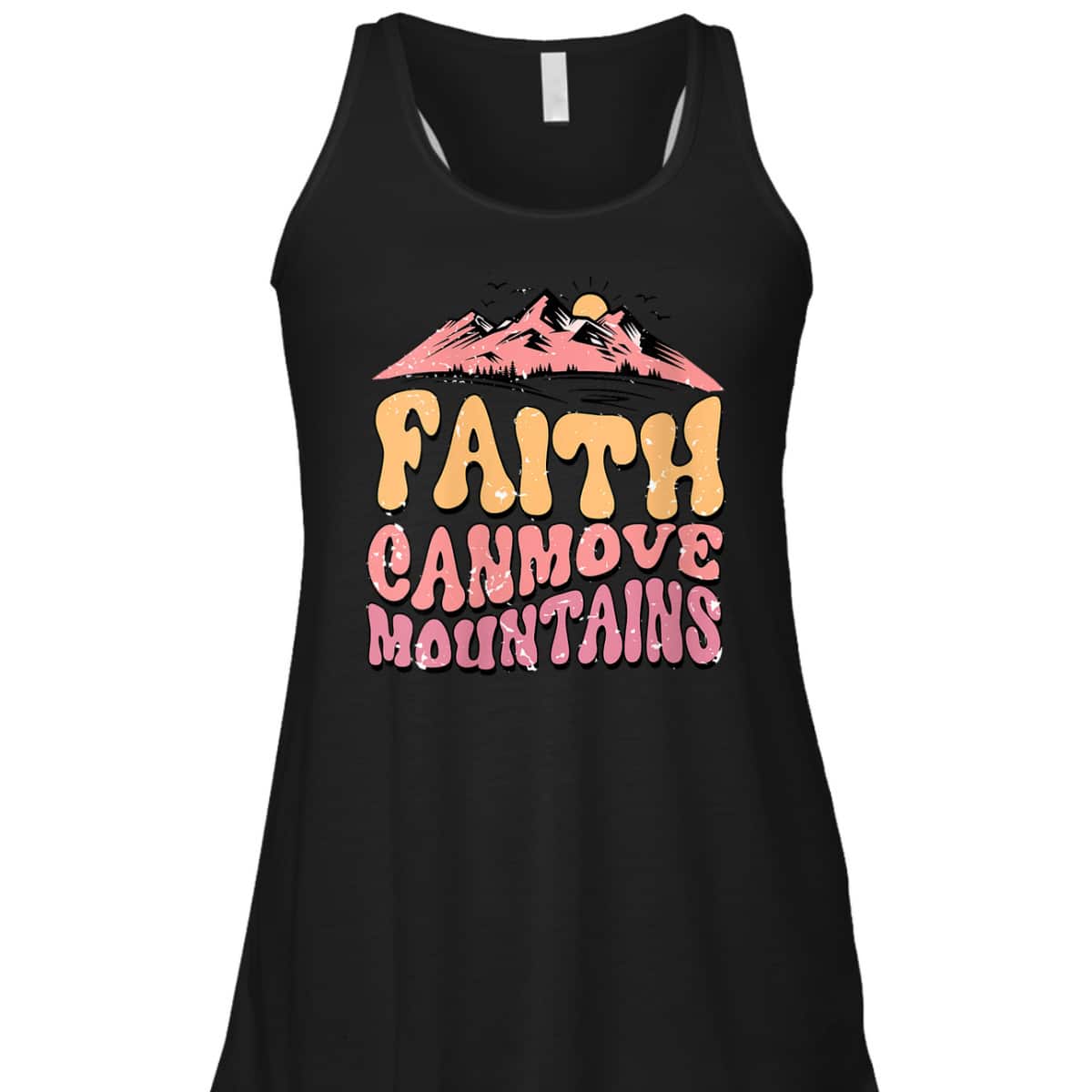 Faith Can Move Mountains Groovy Christian T-Shirt Faith Can Move Mountains Groovy Christian T-Shirt