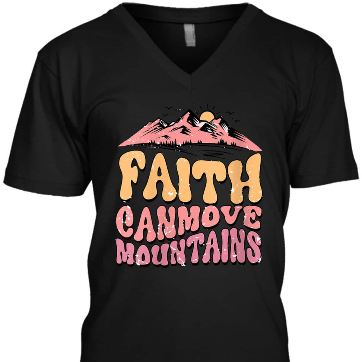 Retro Vintage Faith Can Move Mountains T-Shirt Christian Gift Retro Vintage Faith Can Move Mountains T-Shirt Christian Gift