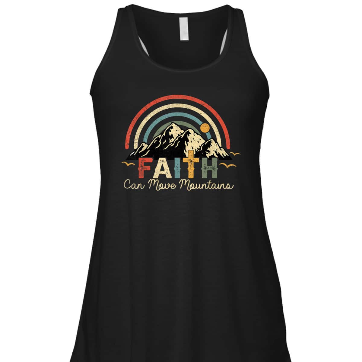 Jesus Faith Can Move Mountains T-Shirt Vintage Christian Cross Jesus Faith Can Move Mountains T-Shirt Vintage Christian Cross