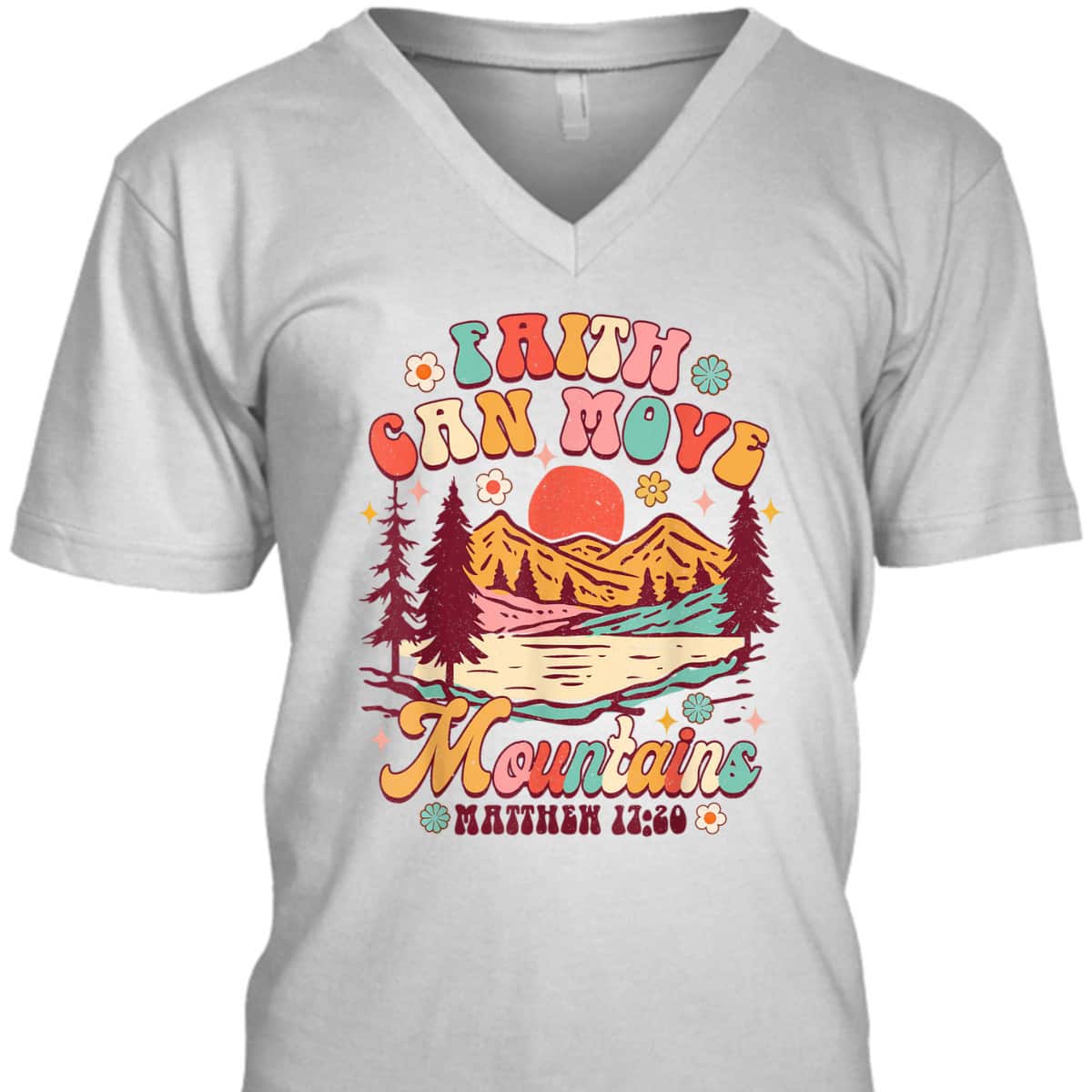 Faith Can Move Mountains T-Shirt Christian Jesus Religious Groovy Gift Faith Can Move Mountains T-Shirt Christian Jesus Religious Groovy Gift