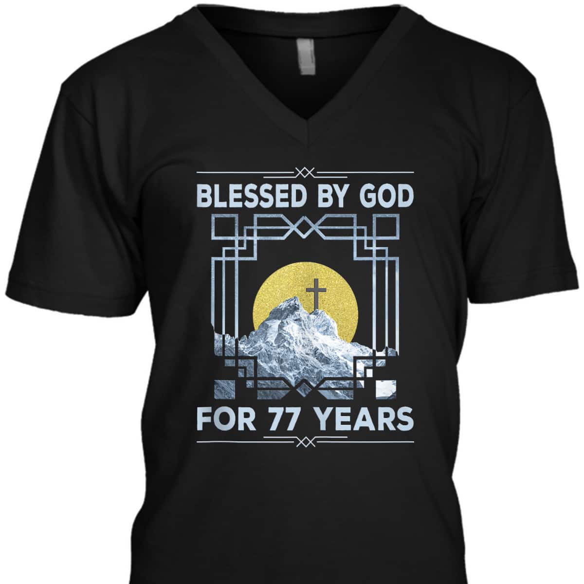 Blessed By God For 77 Years Religious Cross 77th Birthday T-Shirt Blessed By God For 77 Years Religious Cross 77th Birthday T-Shirt