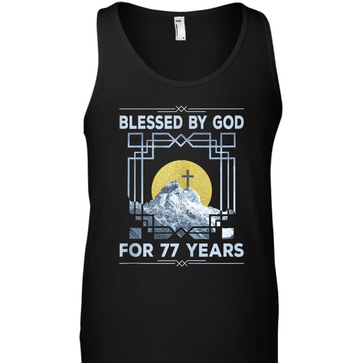 Blessed By God For 77 Years Religious Cross 77th Birthday T-Shirt