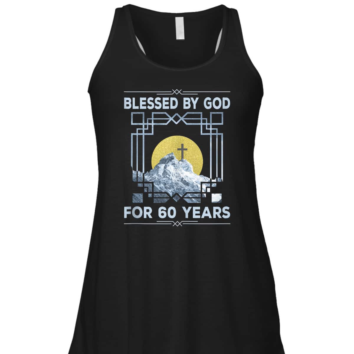 Blessed By God For 60 Years Religious Cross 60th Birthday T-Shirt