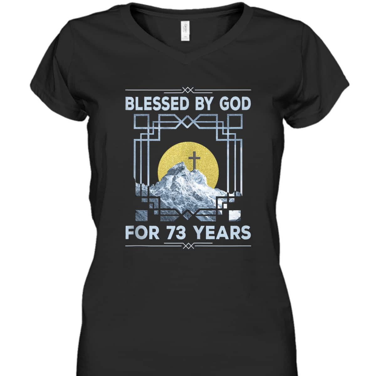 Blessed By God For 73 Years Religious Cross 73rd Birthday T-Shirt Blessed By God For 73 Years Religious Cross 73rd Birthday T-Shirt