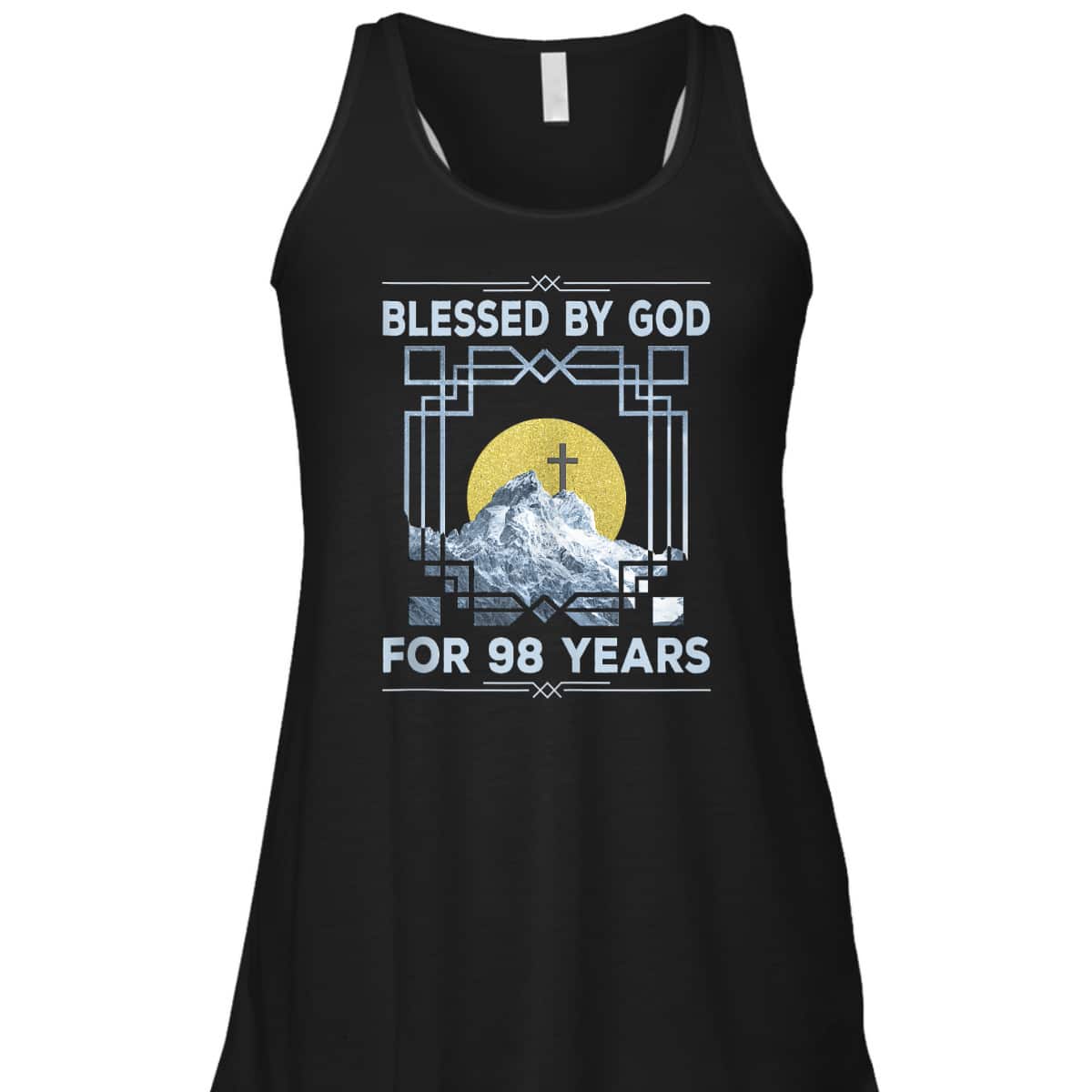 Blessed By God For 98 Years Religious Cross 98th Birthday T-Shirt