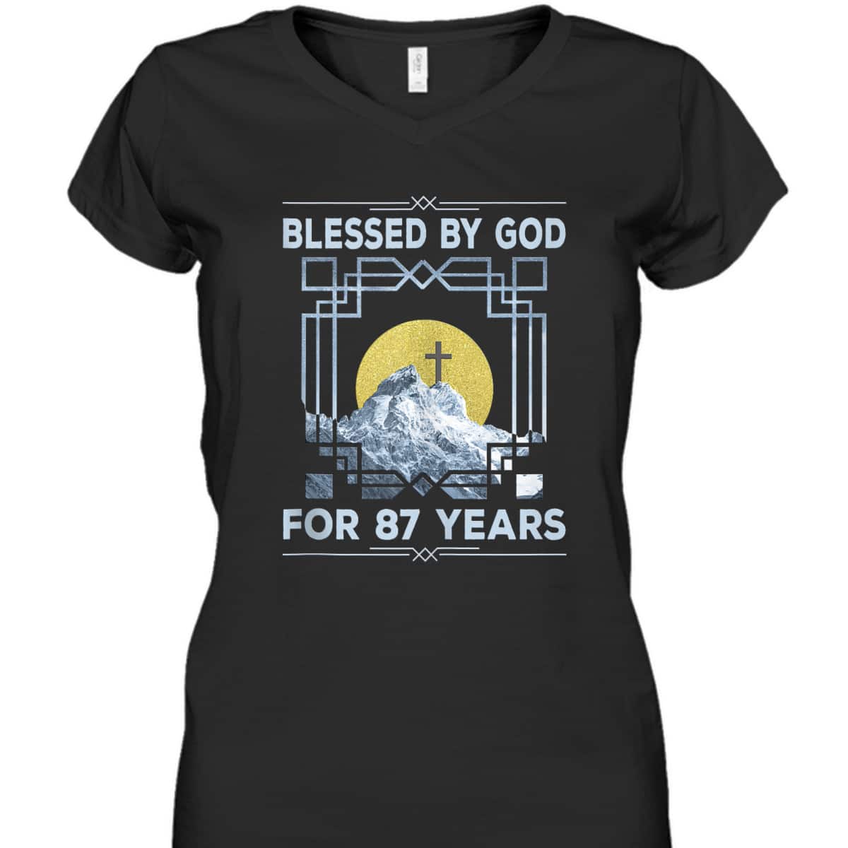 Blessed By God For 87 Years Religious Cross 87th Birthday T-Shirt Blessed By God For 87 Years Religious Cross 87th Birthday T-Shirt