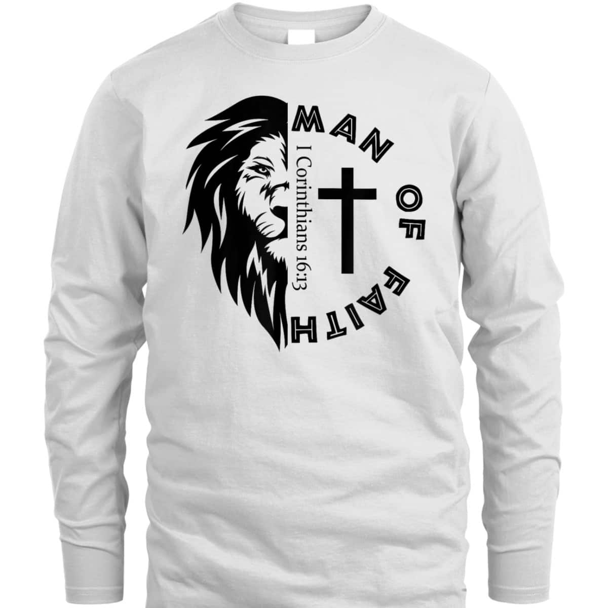 Man Of Faith Lion Of Judah Bible Verse T-Shirt For Christians Man Of Faith Lion Of Judah Bible Verse T-Shirt For Christians
