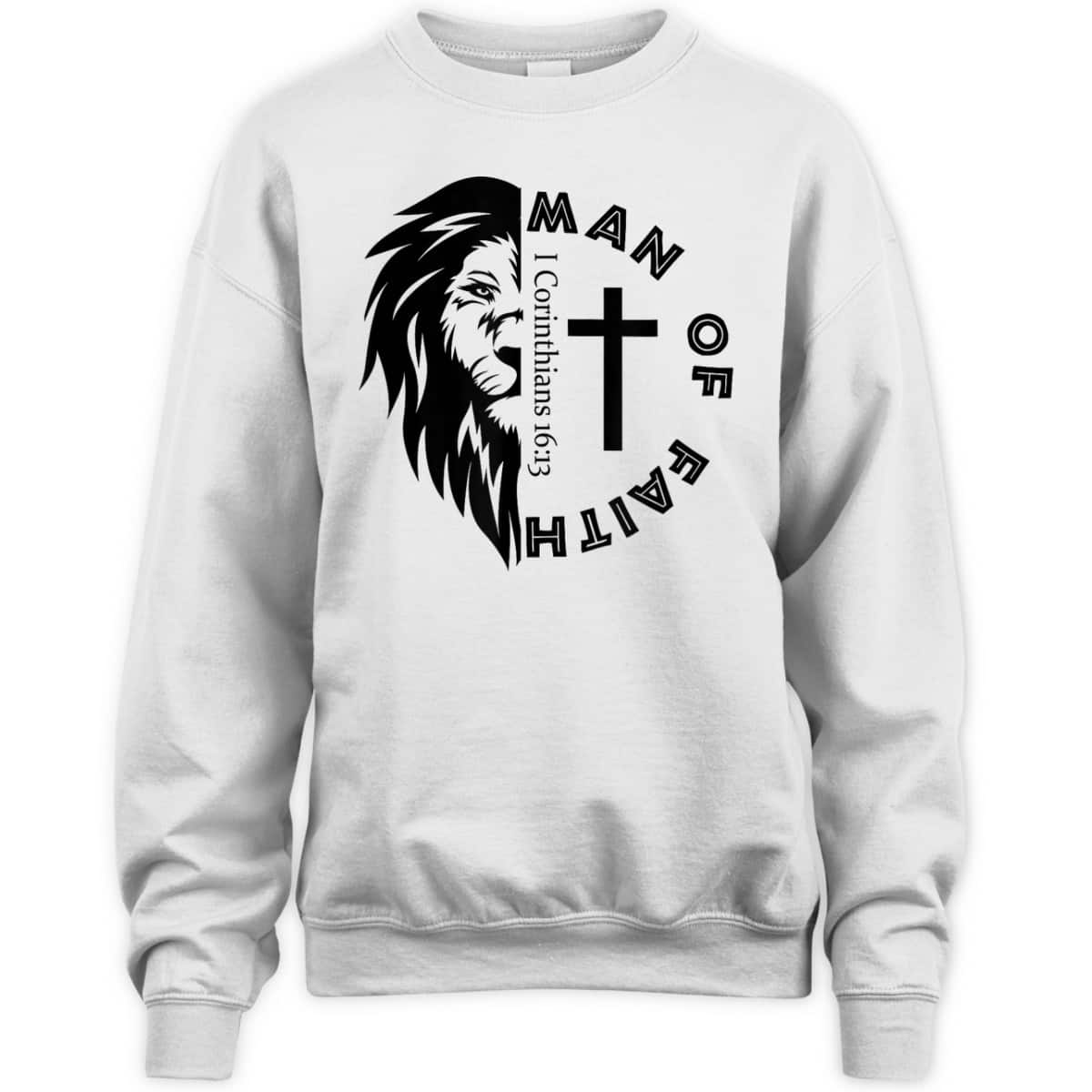 Man Of Faith Lion Of Judah Bible Verse T-Shirt For Christians Man Of Faith Lion Of Judah Bible Verse T-Shirt For Christians