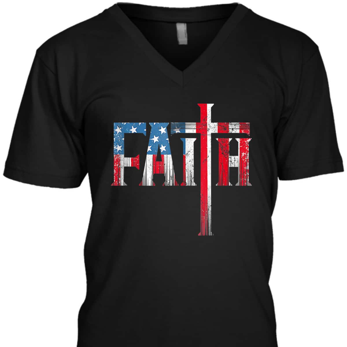 Christian Faith T-Shirt And Cross USA Flag American 4th Of July Independence Day Christian Faith T-Shirt And Cross USA Flag American 4th Of July Independence Day