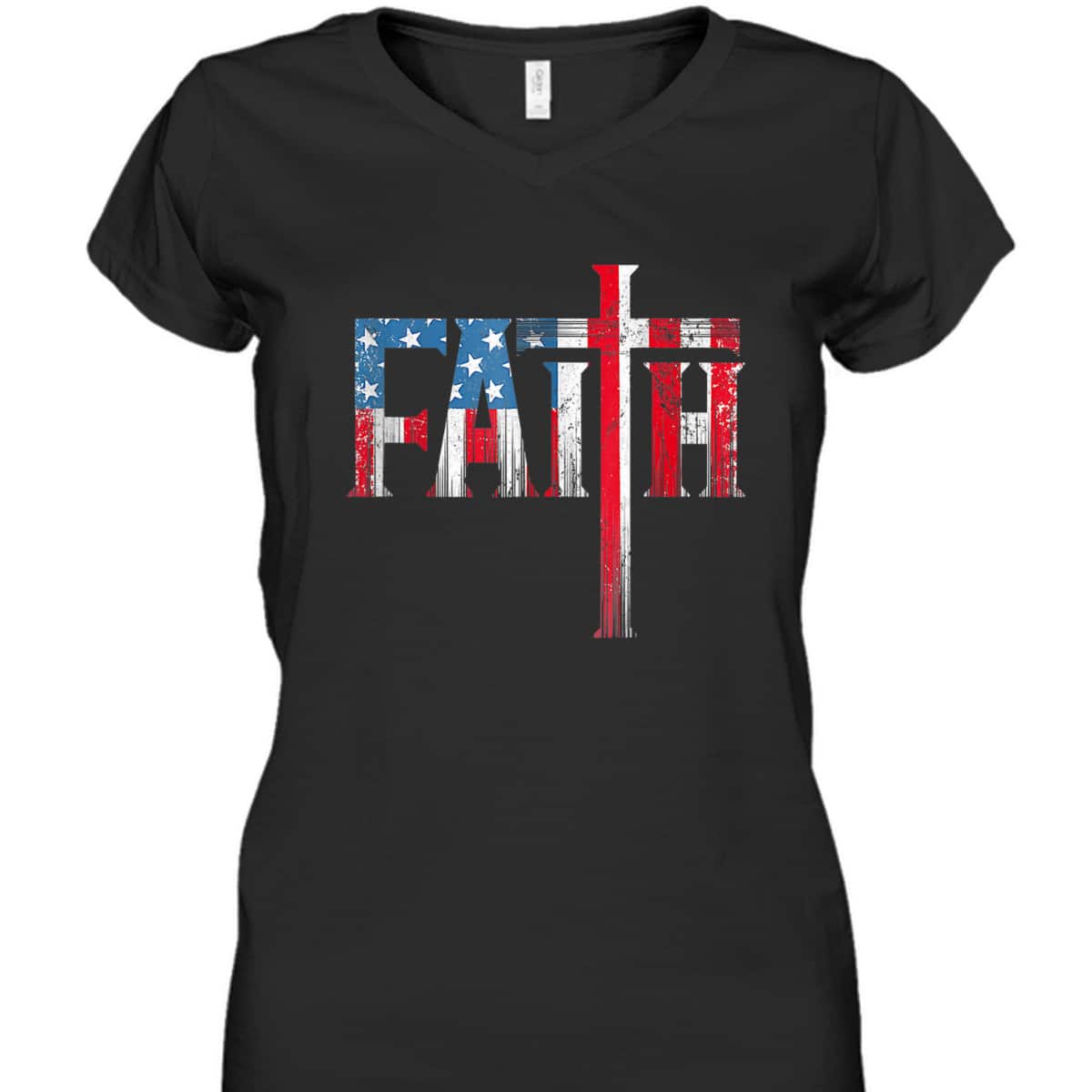 Christian Faith T-Shirt And Cross USA Flag American 4th Of July Independence Day Christian Faith T-Shirt And Cross USA Flag American 4th Of July Independence Day