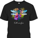 Faith Over Fear T-Shirt Floral Summer Dragonfly Christian Faith Gift