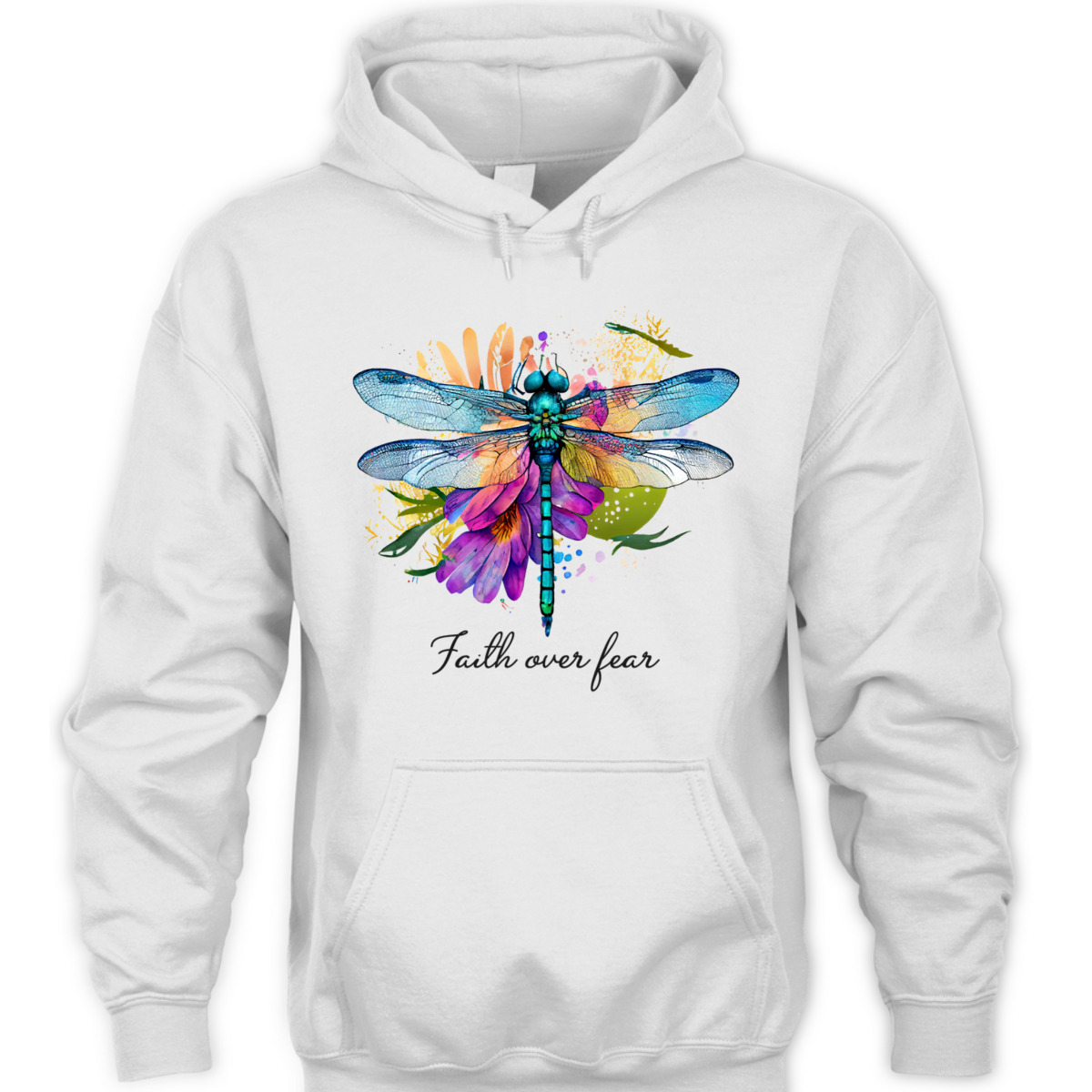 Faith Over Fear Floral Dragonfly Christian Religious T-Shirt Faith Over Fear Floral Dragonfly Christian Religious T-Shirt