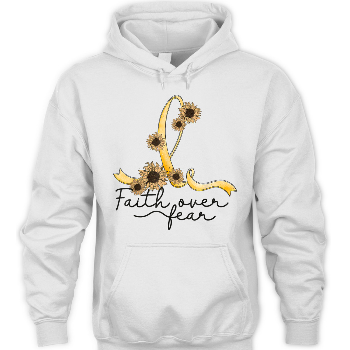 Appendix Cancer Awareness Sunflower Christian Faith Over Fear T-Shirt Appendix Cancer Awareness Sunflower Christian Faith Over Fear T-Shirt