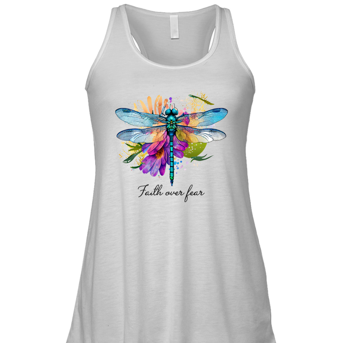 Faith Over Fear Floral Dragonfly Christian Religious T-Shirt Faith Over Fear Floral Dragonfly Christian Religious T-Shirt
