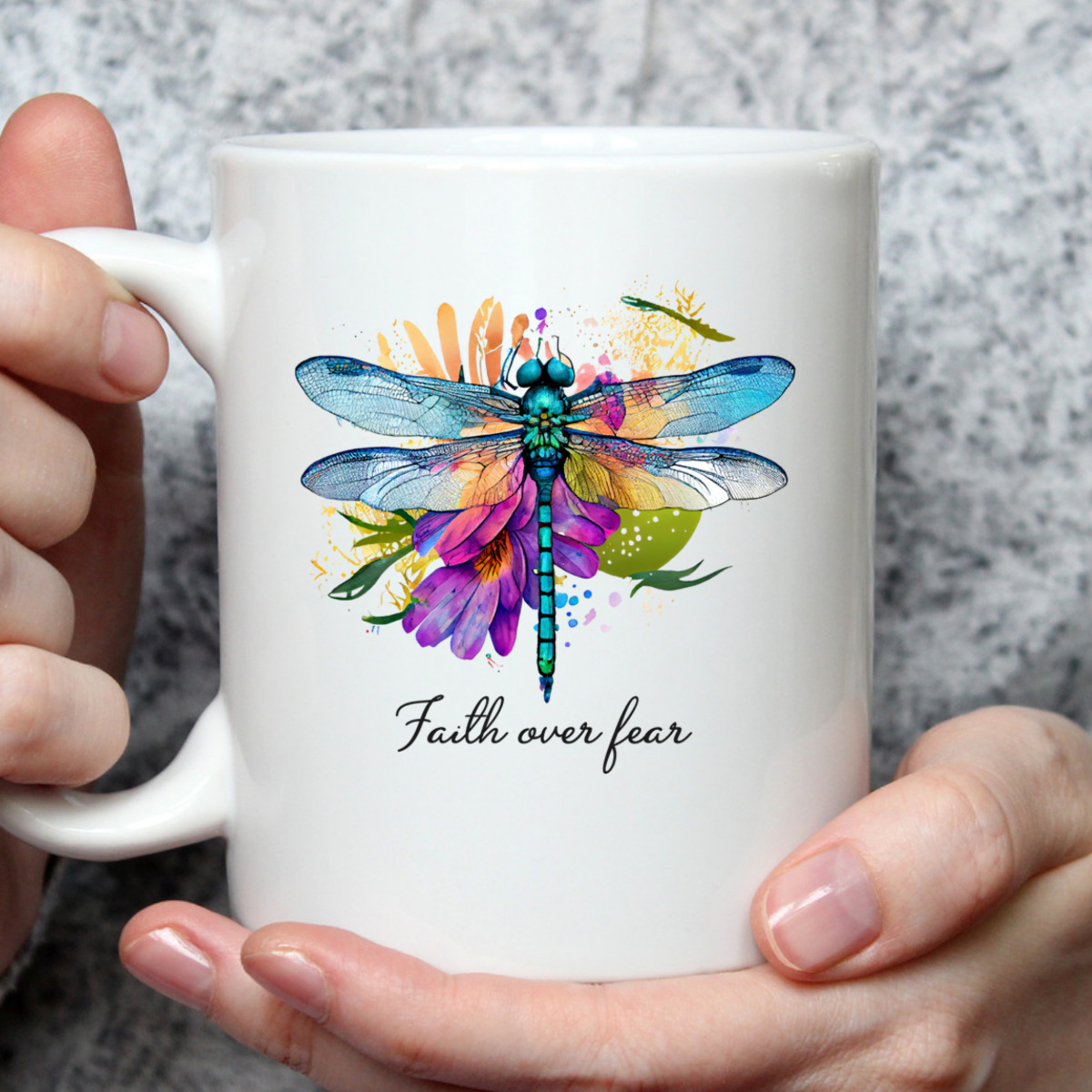 Faith Over Fear Floral Dragonfly Christian Religious T-Shirt Faith Over Fear Floral Dragonfly Christian Religious T-Shirt