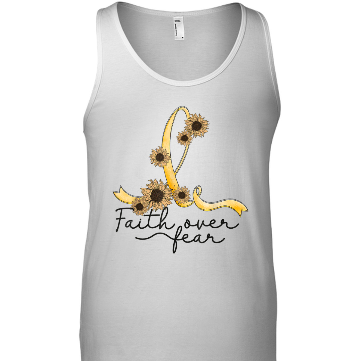 Appendix Cancer Awareness Sunflower Christian Faith Over Fear T-Shirt Appendix Cancer Awareness Sunflower Christian Faith Over Fear T-Shirt