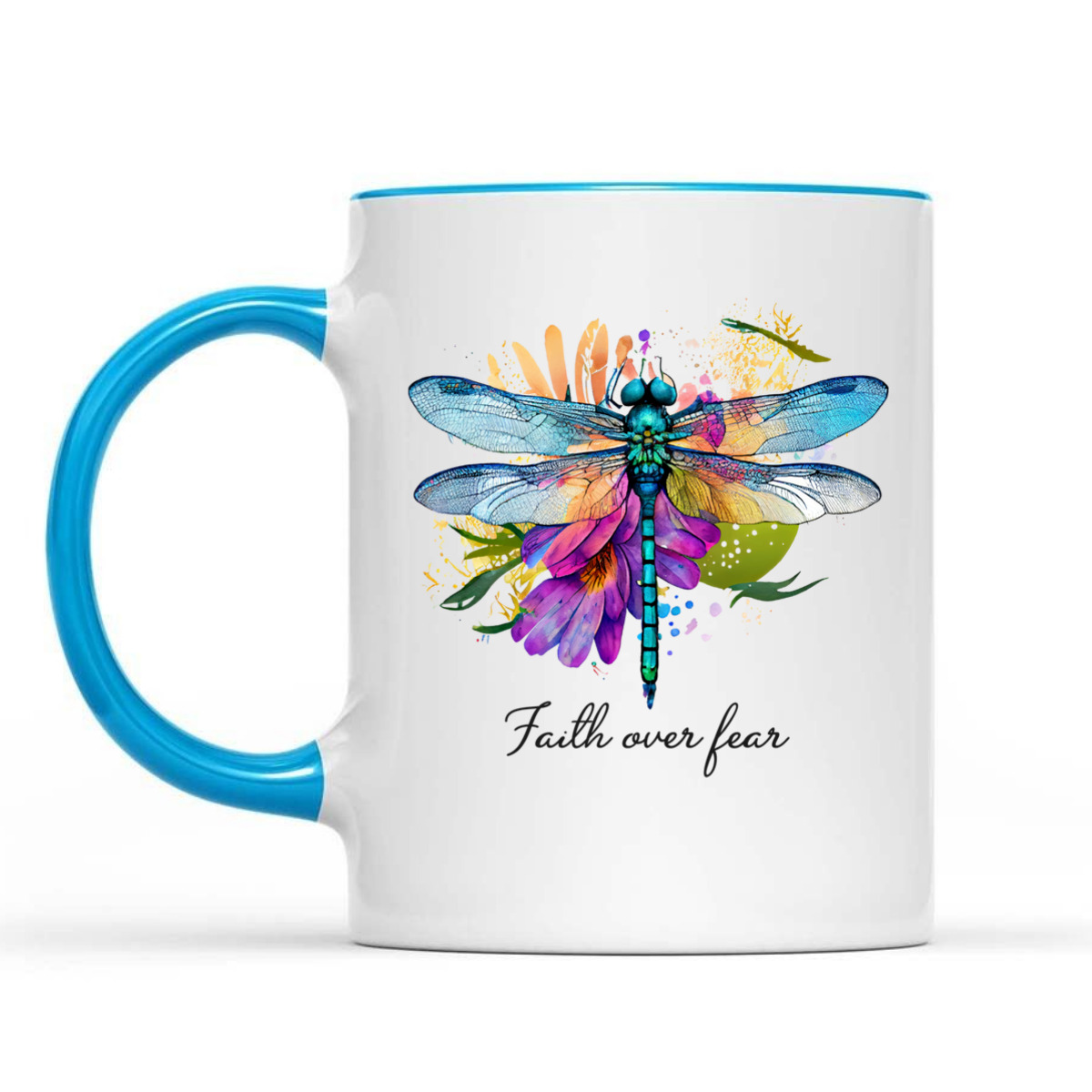 Faith Over Fear Floral Dragonfly Christian Religious T-Shirt Faith Over Fear Floral Dragonfly Christian Religious T-Shirt