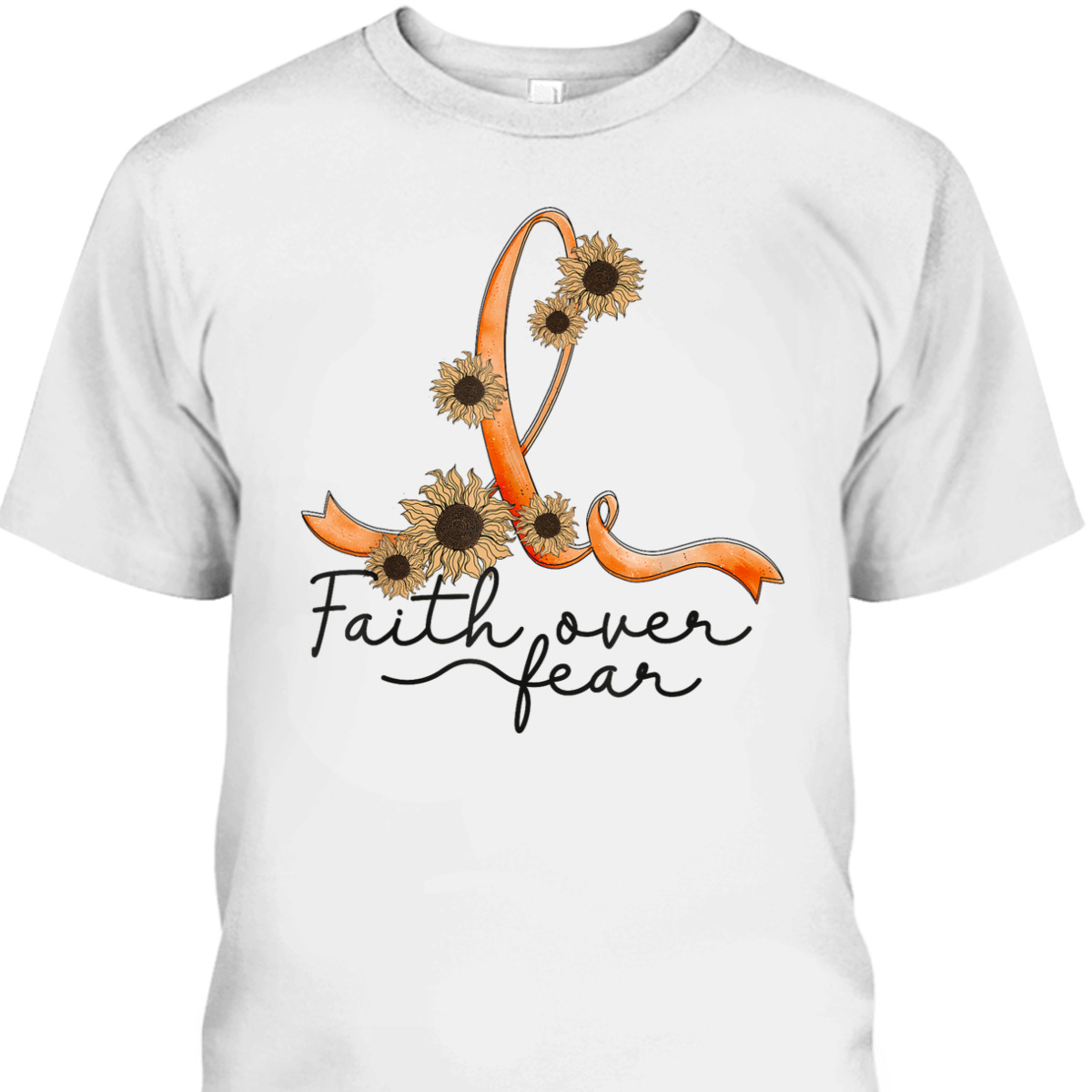 Adhd Awareness Sunflower Christian Faith Over Fear T-Shirt Adhd Awareness Sunflower Christian Faith Over Fear T-Shirt