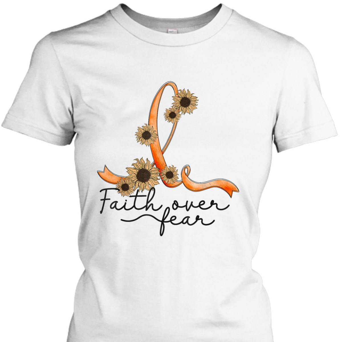 Adhd Awareness Sunflower Christian Faith Over Fear T-Shirt Adhd Awareness Sunflower Christian Faith Over Fear T-Shirt