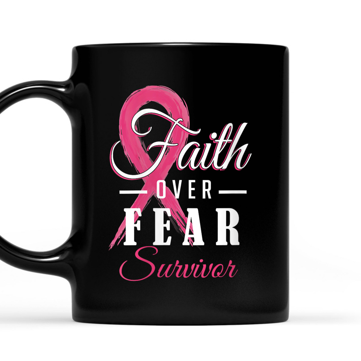 Breast Cancer Survivor Faith Over Fear Pink Ribbon T-Shirt Breast Cancer Survivor Faith Over Fear Pink Ribbon T-Shirt