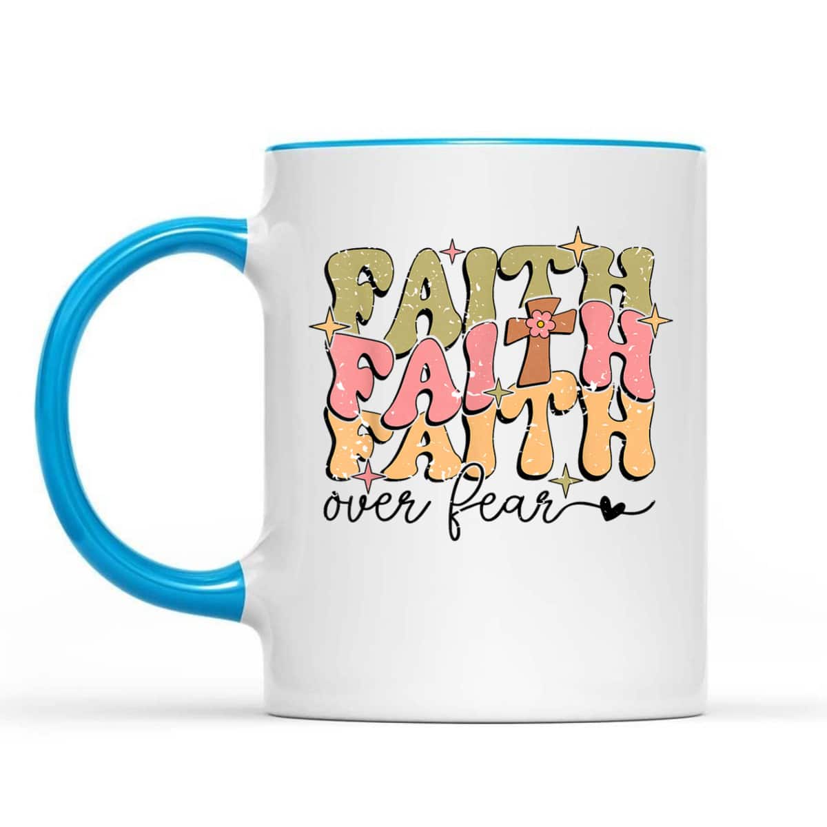 Faith Over Fear Christian Retro Bible Verse T-Shirt Faith Over Fear Christian Retro Bible Verse T-Shirt