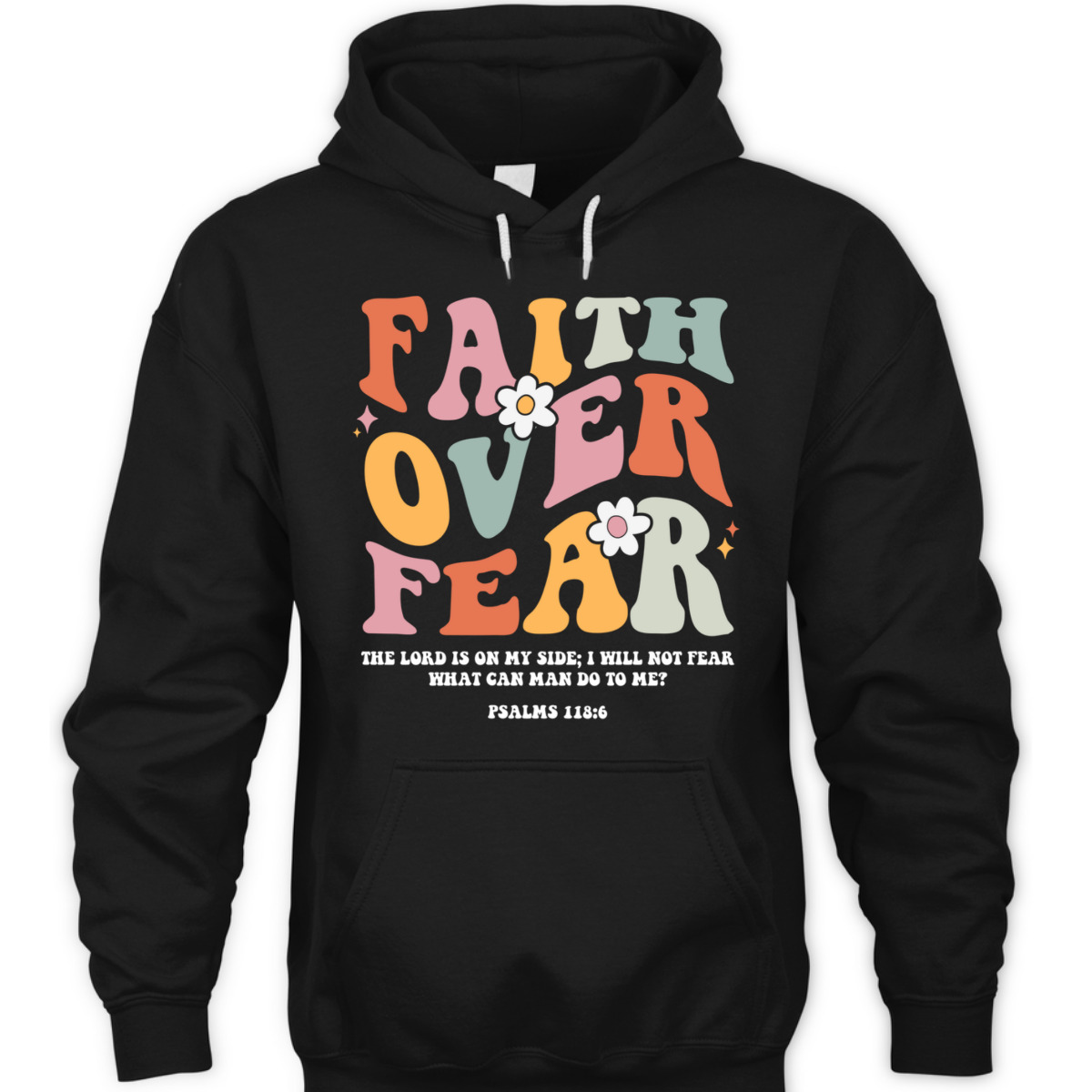 Faith Over Fear Retro Christian Bible Verse T-Shirt Groovy Religious Gift Faith Over Fear Retro Christian Bible Verse T-Shirt Groovy Religious Gift