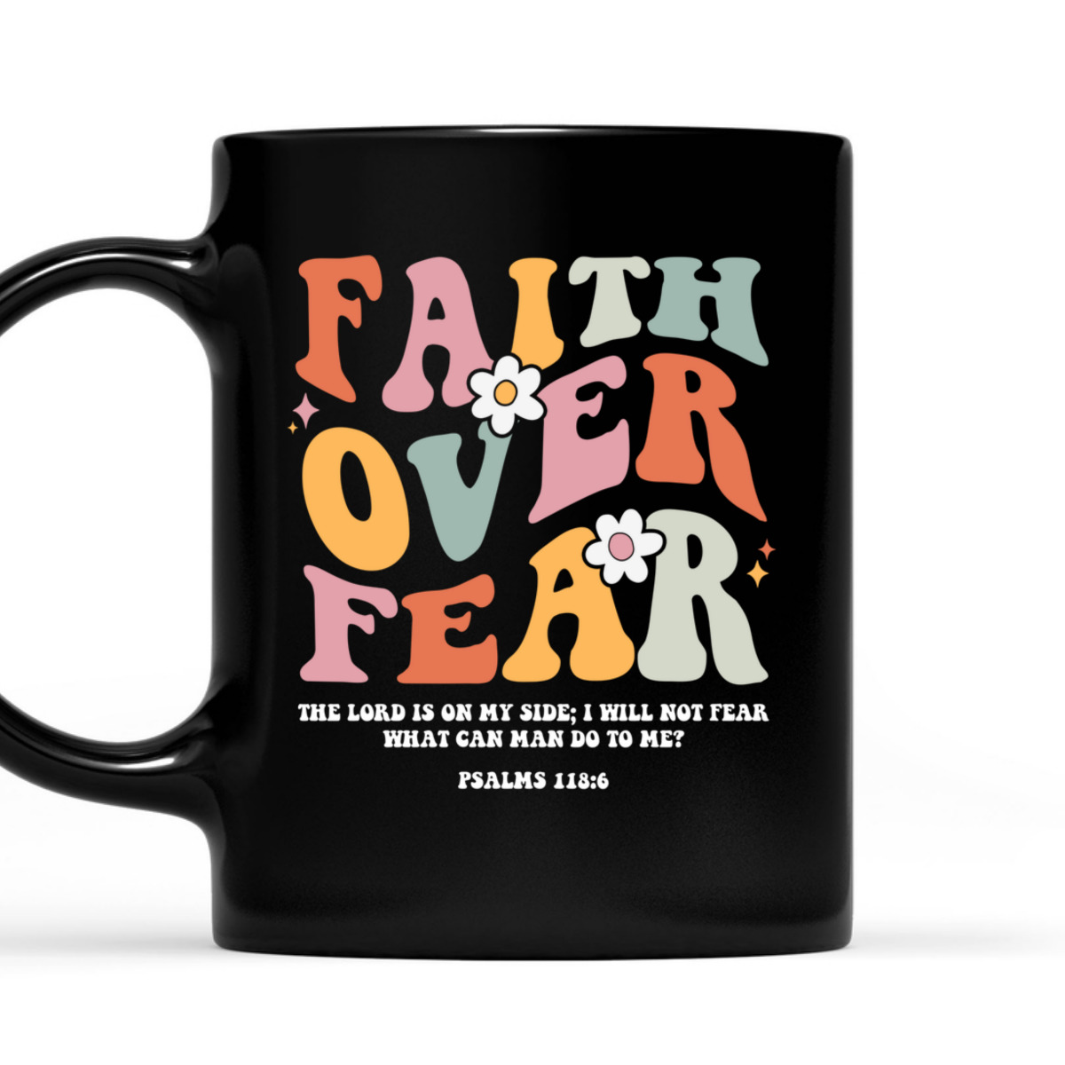 Faith Over Fear Retro Christian Bible Verse T-Shirt Groovy Religious Gift Faith Over Fear Retro Christian Bible Verse T-Shirt Groovy Religious Gift