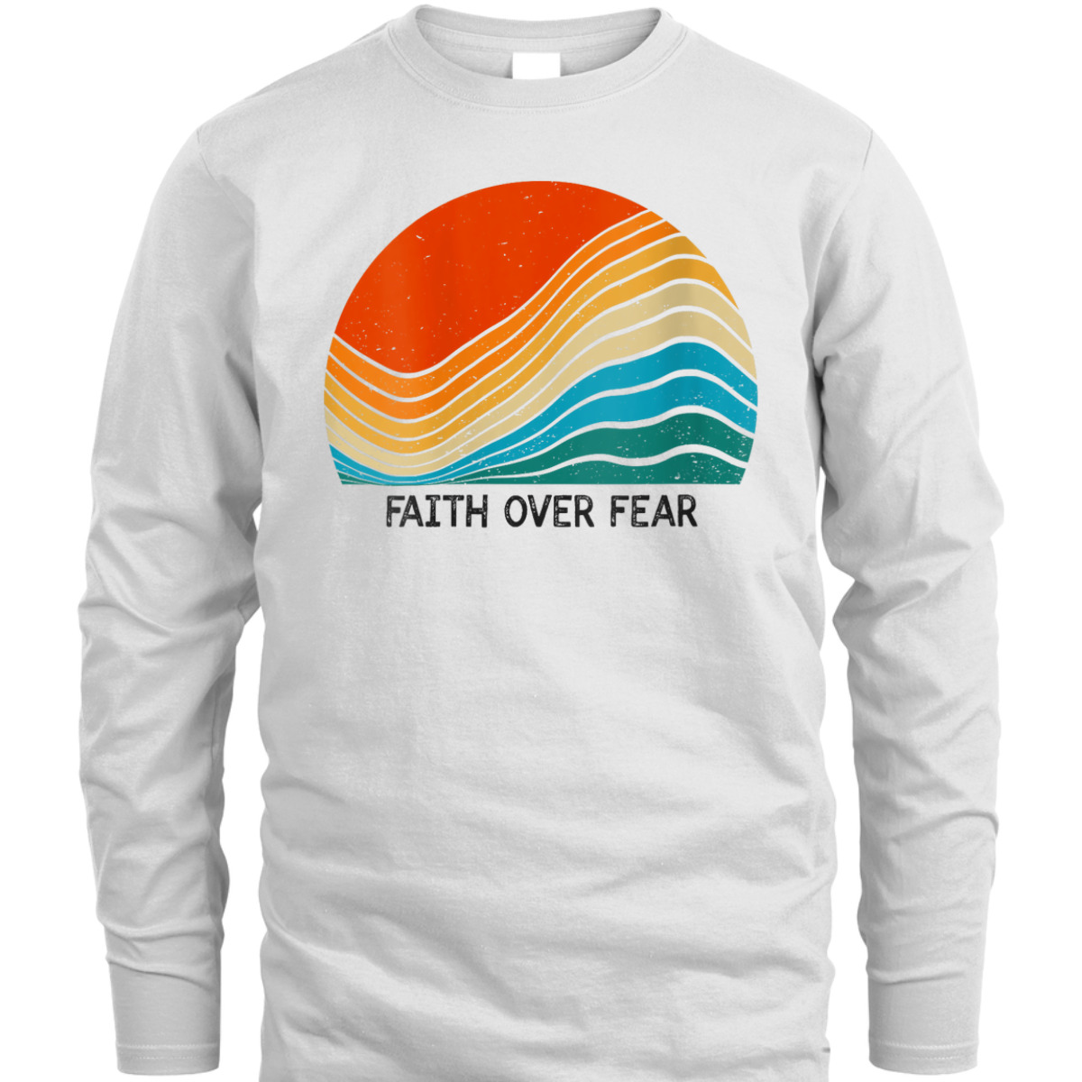 Faith Over Fear Vintage Sunset Retro Feel Christian T-Shirt Faith Over Fear Vintage Sunset Retro Feel Christian T-Shirt