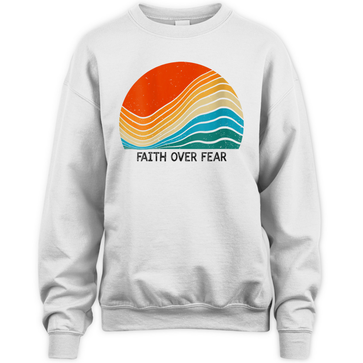 Faith Over Fear Vintage Sunset Retro Feel Christian T-Shirt Faith Over Fear Vintage Sunset Retro Feel Christian T-Shirt