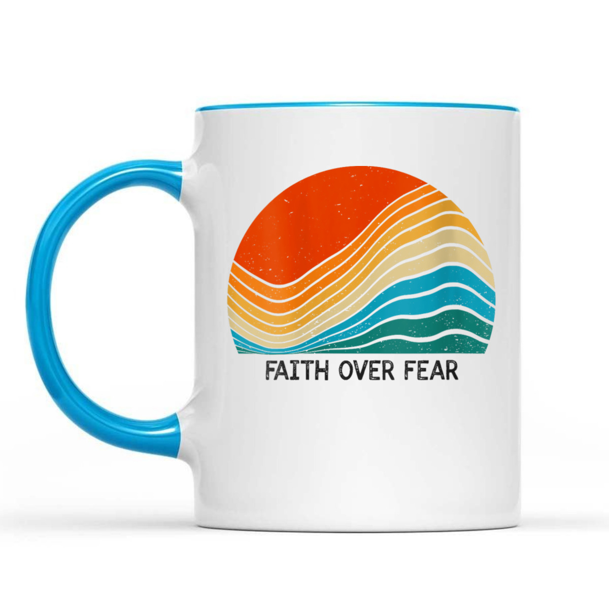 Faith Over Fear Vintage Sunset Retro Feel Christian T-Shirt Faith Over Fear Vintage Sunset Retro Feel Christian T-Shirt