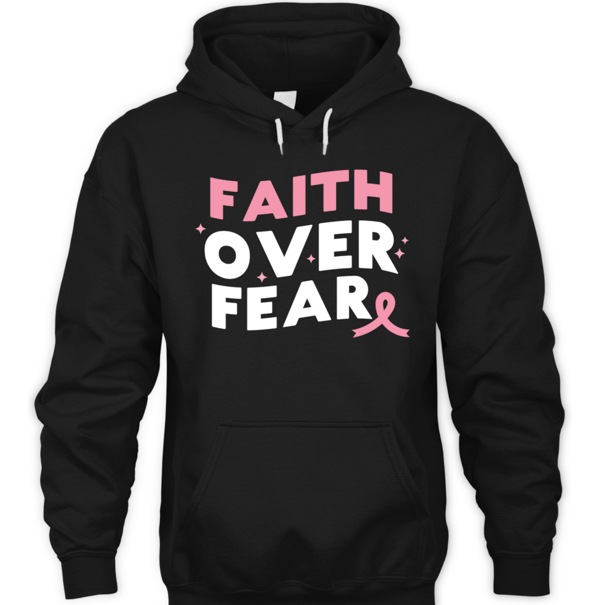 Breast Cancer Faith Over Fear Pink Ribbon Christian T-Shirt Breast Cancer Faith Over Fear Pink Ribbon Christian T-Shirt