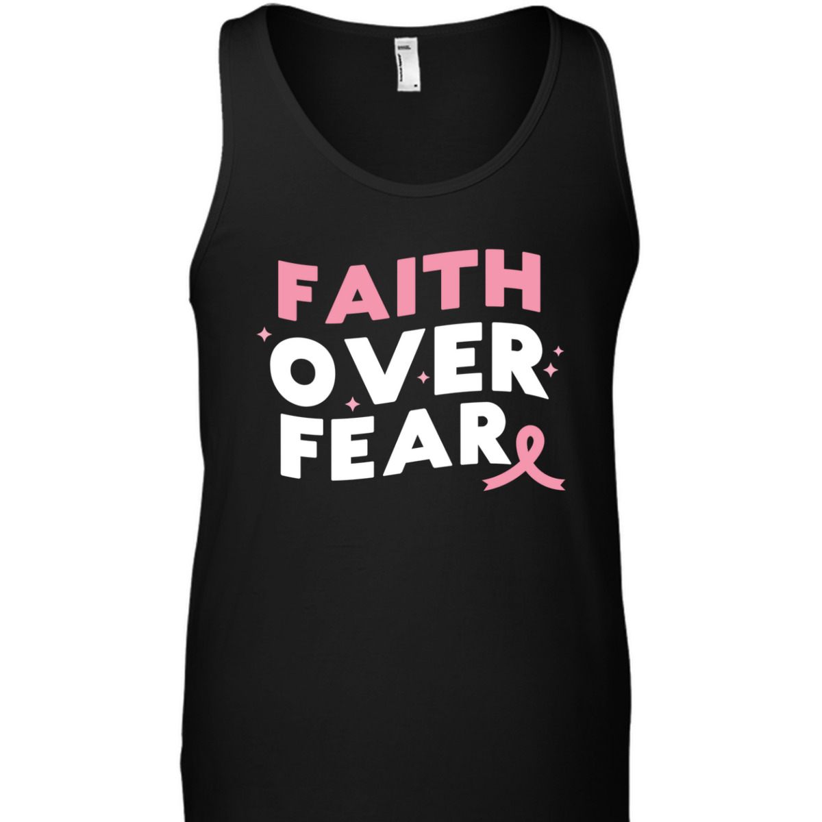Breast Cancer Faith Over Fear Pink Ribbon Christian T-Shirt Breast Cancer Faith Over Fear Pink Ribbon Christian T-Shirt