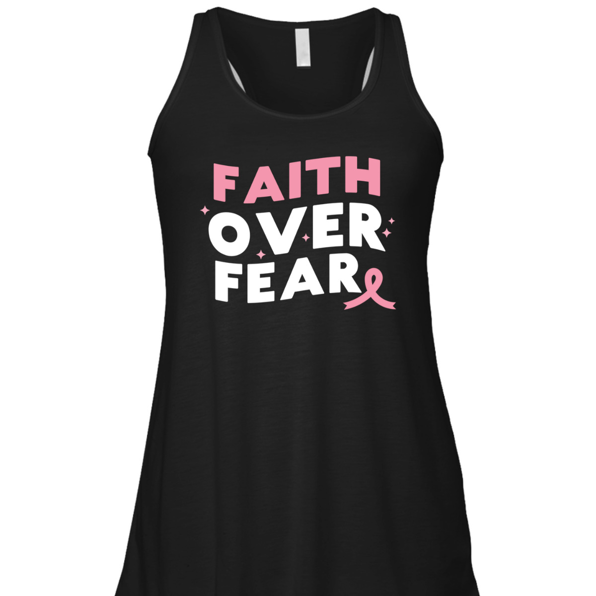 Breast Cancer Faith Over Fear Pink Ribbon Christian T-Shirt Breast Cancer Faith Over Fear Pink Ribbon Christian T-Shirt