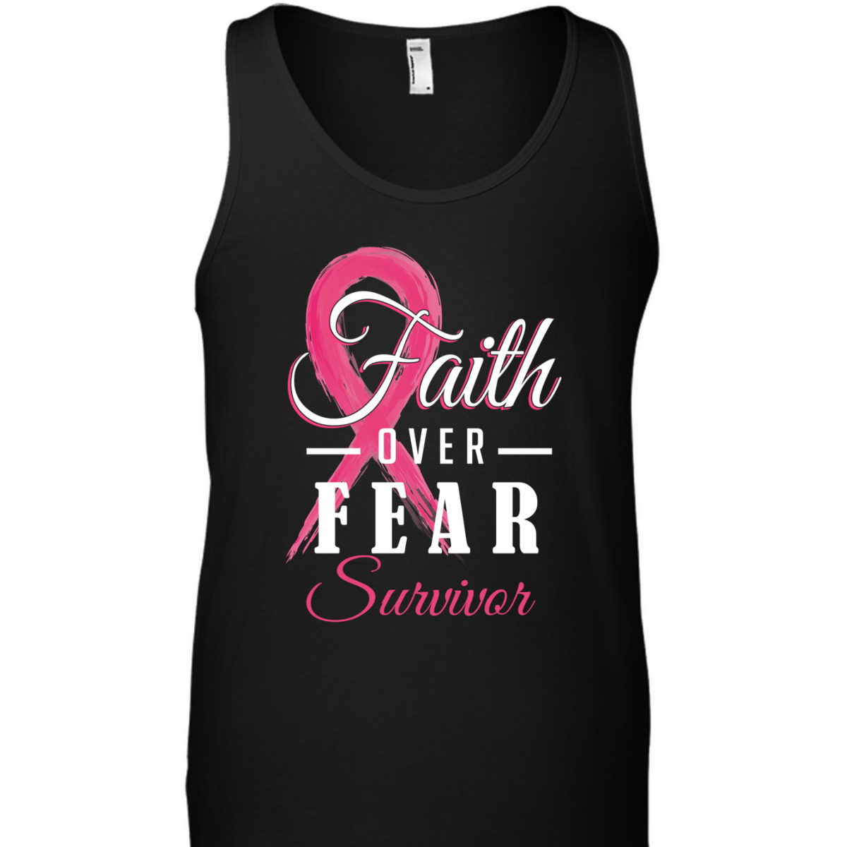 Breast Cancer Survivor Christian Faith Over Fear Pink Ribbon T-Shirt Breast Cancer Survivor Christian Faith Over Fear Pink Ribbon T-Shirt