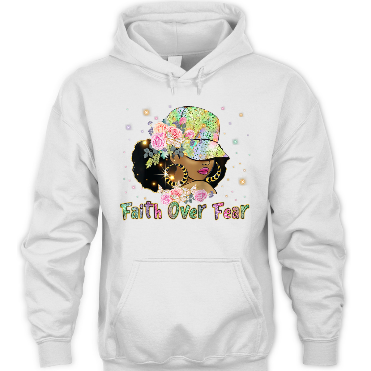 Black Woman Afro Melanin Christian Faith African American Faith Over Fear T-Shirt Black Woman Afro Melanin Christian Faith African American Faith Over Fear T-Shirt