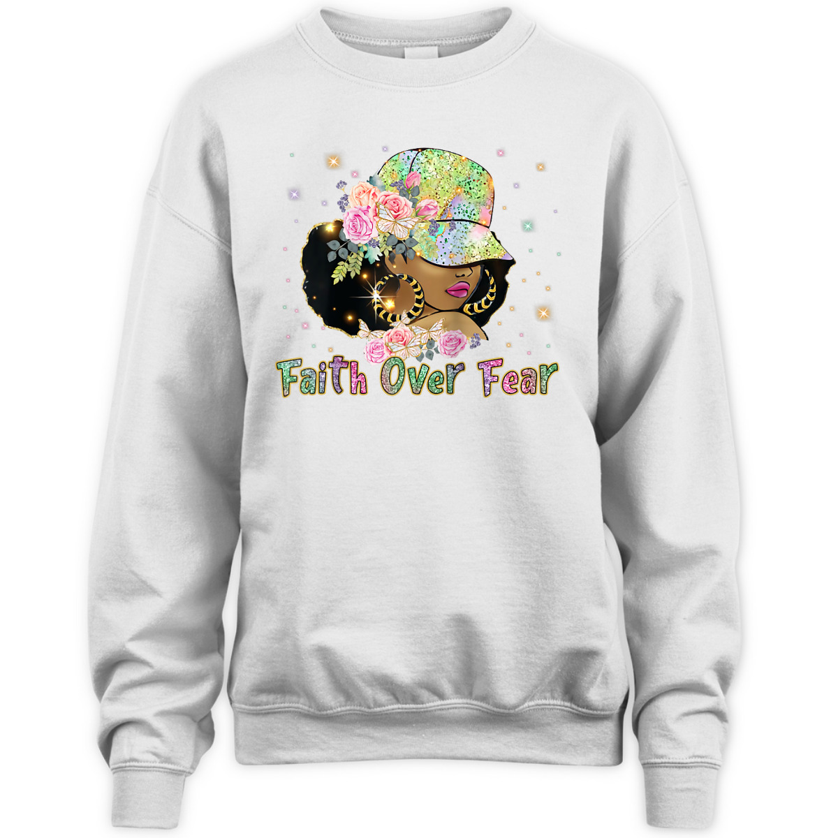 Black Woman Afro Melanin Christian Faith African American Faith Over Fear T-Shirt Black Woman Afro Melanin Christian Faith African American Faith Over Fear T-Shirt