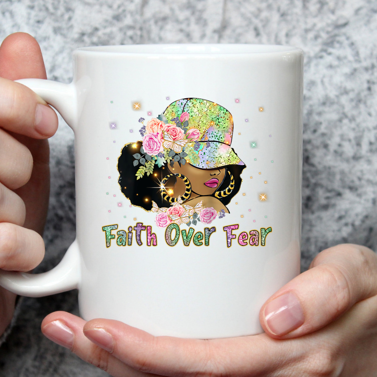 Black Woman Afro Melanin Christian Faith African American Faith Over Fear T-Shirt Black Woman Afro Melanin Christian Faith African American Faith Over Fear T-Shirt