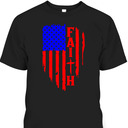 4th Of July Independence Day T-Shirt Christian Faith With Cross And Rustic US Flag