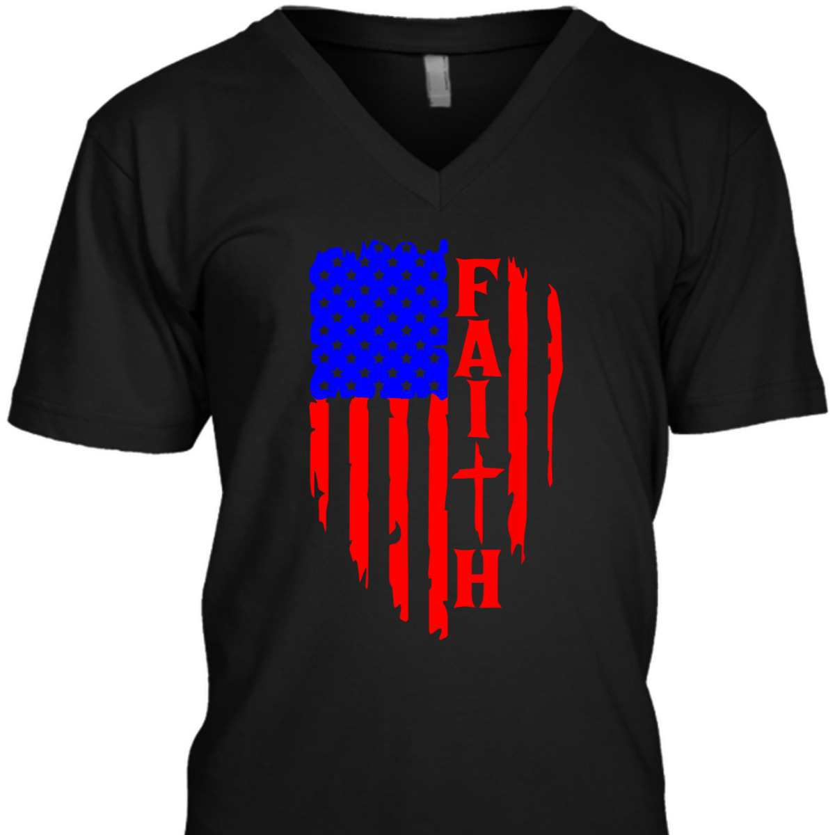 4th Of July Independence Day T-Shirt Christian Faith With Cross And Rustic US Flag 4th Of July Independence Day T-Shirt Christian Faith With Cross And Rustic US Flag