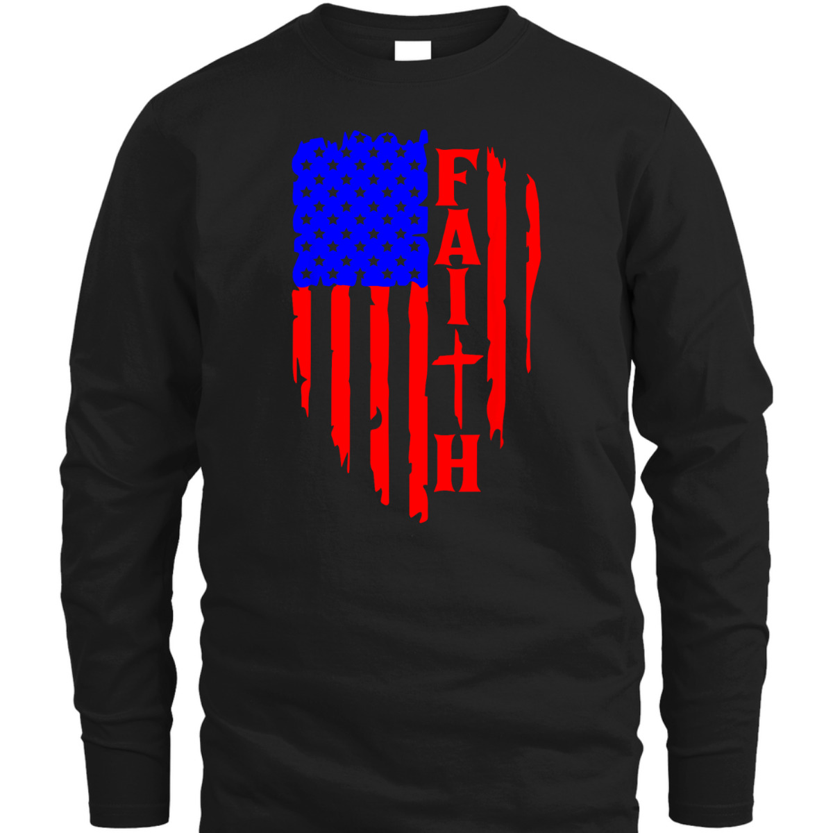 4th Of July Independence Day T-Shirt Christian Faith With Cross And Rustic US Flag 4th Of July Independence Day T-Shirt Christian Faith With Cross And Rustic US Flag