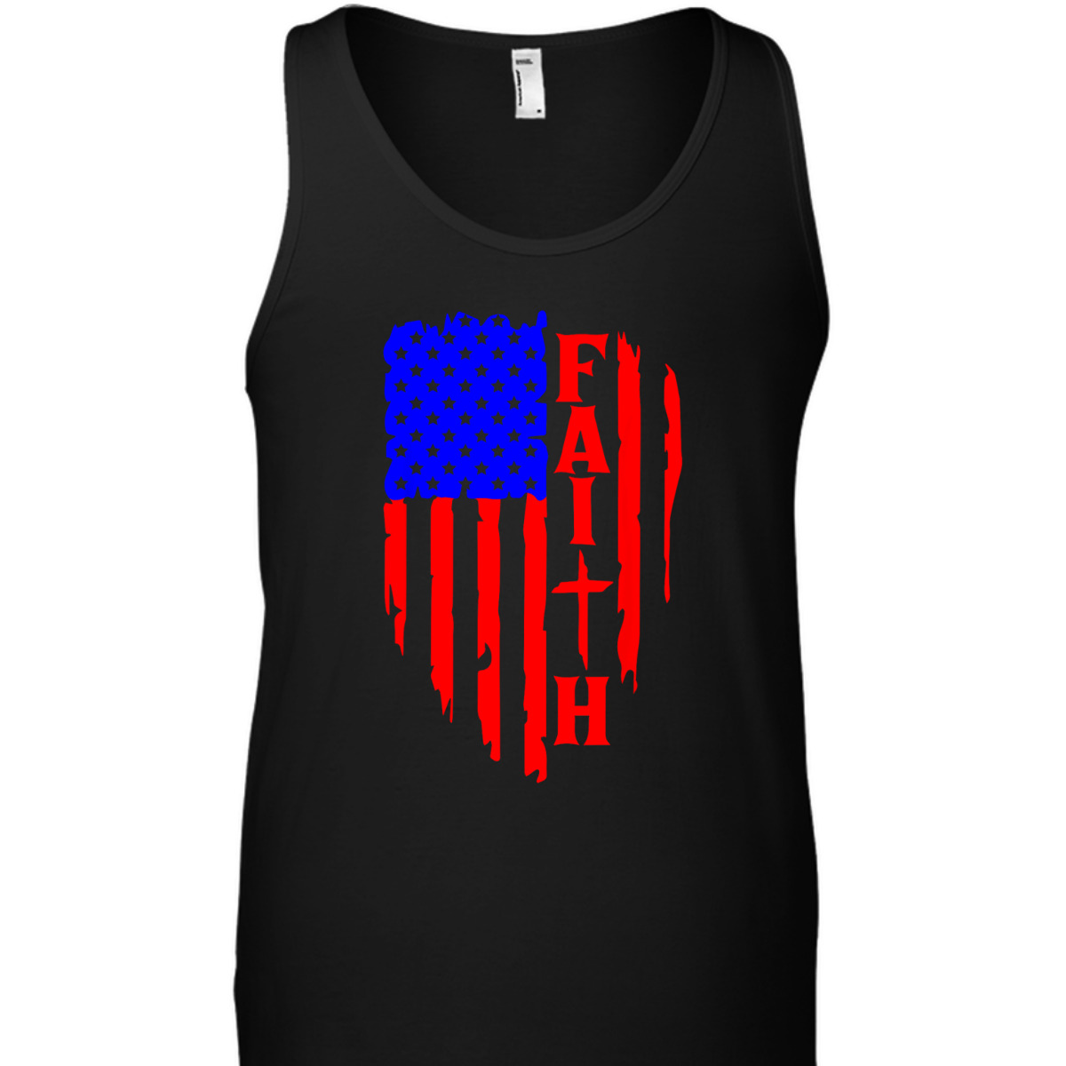 4th Of July Independence Day T-Shirt Christian Faith With Cross And Rustic US Flag 4th Of July Independence Day T-Shirt Christian Faith With Cross And Rustic US Flag