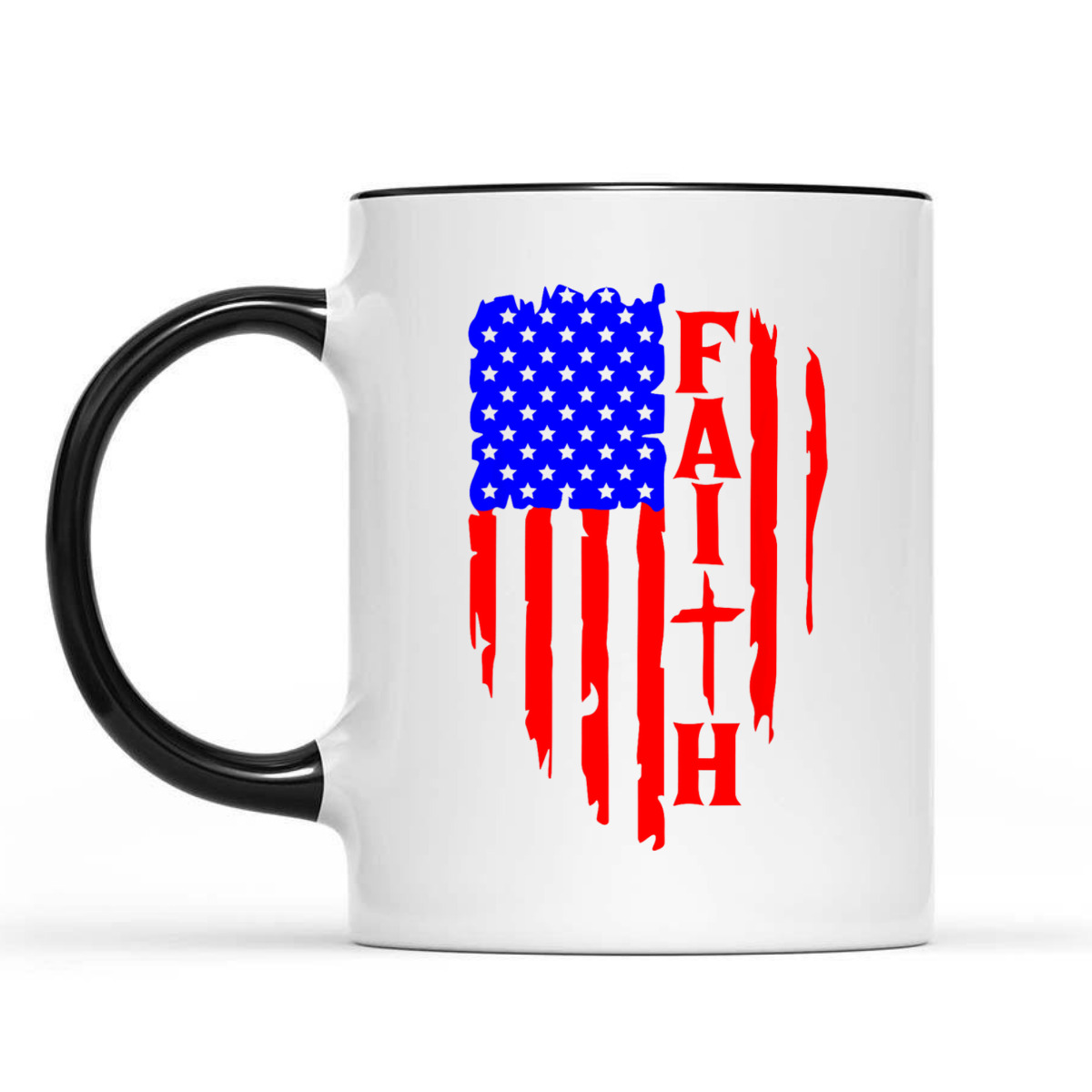 4th Of July Independence Day T-Shirt Christian Faith With Cross And Rustic US Flag 4th Of July Independence Day T-Shirt Christian Faith With Cross And Rustic US Flag