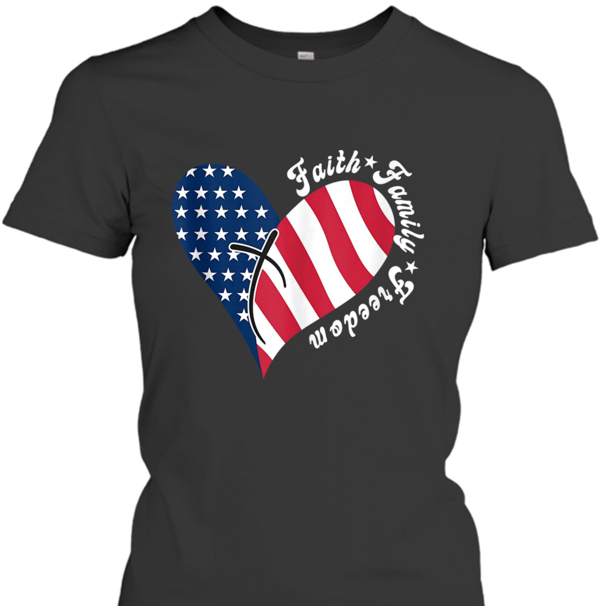 Patriotic Christian US Flag Faith Family Freedom Liberty 4th Of July Independence Day T-Shirt Patriotic Christian US Flag Faith Family Freedom Liberty 4th Of July Independence Day T-Shirt
