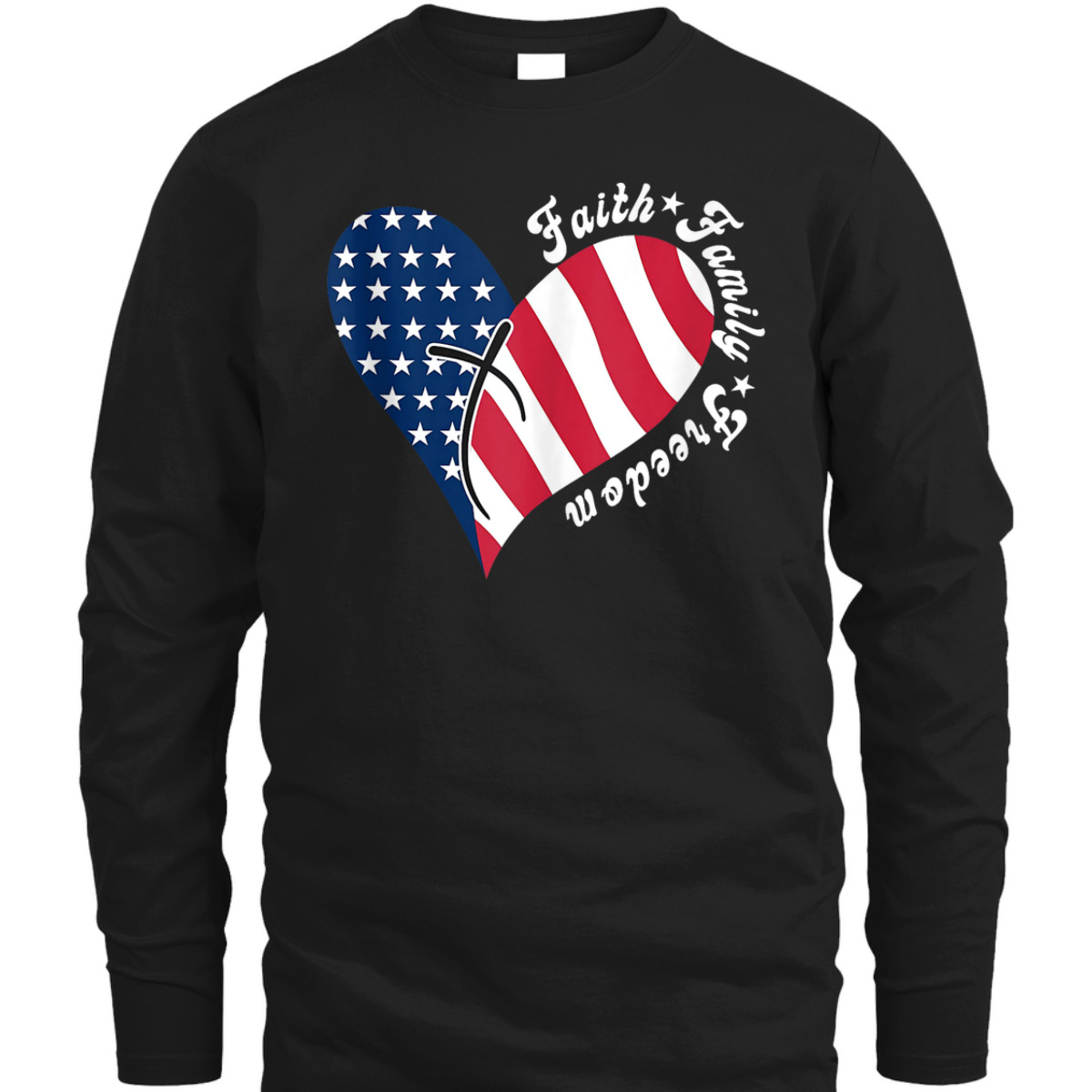 Patriotic Christian US Flag Faith Family Freedom Liberty 4th Of July Independence Day T-Shirt Patriotic Christian US Flag Faith Family Freedom Liberty 4th Of July Independence Day T-Shirt