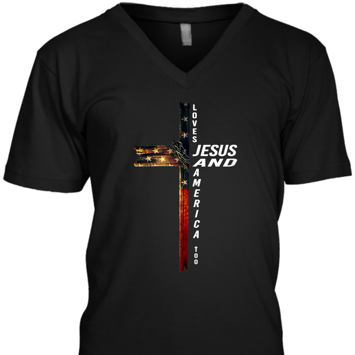 Christian Cross With Flag USA Loves Jesus And America Too 4th Of July Independence Day T-Shirt Christian Cross With Flag USA Loves Jesus And America Too 4th Of July Independence Day T-Shirt