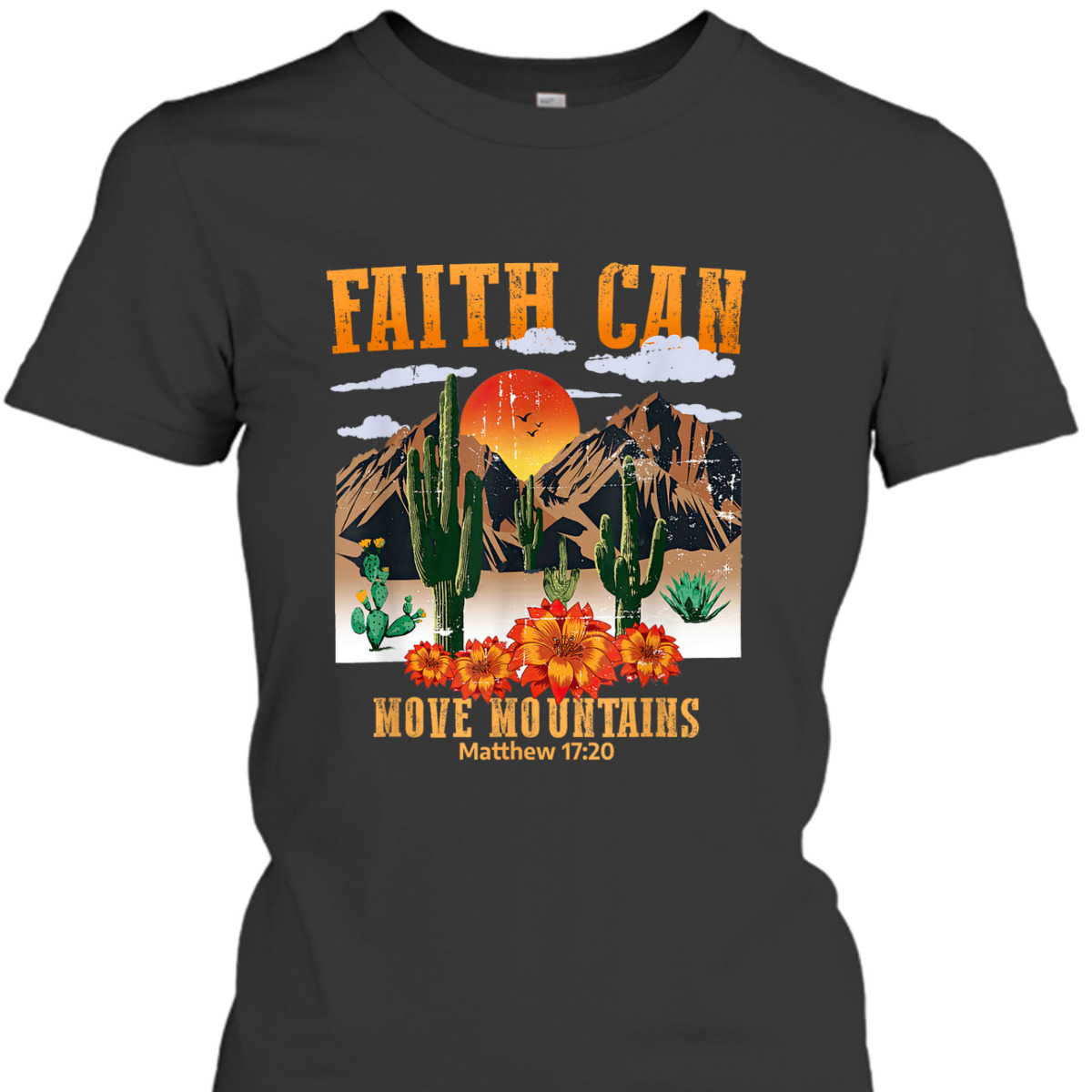 Christian Bible Verse Faith Can Move Mountains Matthew 17:20 Vintage T-Shirt Christian Bible Verse Faith Can Move Mountains Matthew 17:20 Vintage T-Shirt